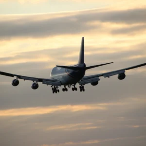 Commercial airplane flying in a blue sky, representing the data-driven cheapest day to fly in 2026.